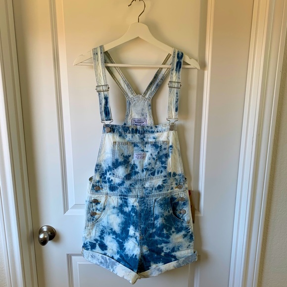 Levi’s vintage shortalls tie dye denim overalls - Picture 5 of 7